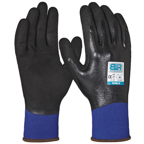 Blue Rapta 'SLICK' General Purpose Full Nitrile Coated w/ Sandy Palm Gloves BRSLICK