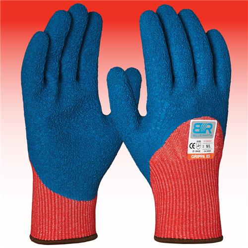 Blue Rapta 'GRIPPA X5' Cut Resistant ¾ Latex Coated Gloves BRX5GRI