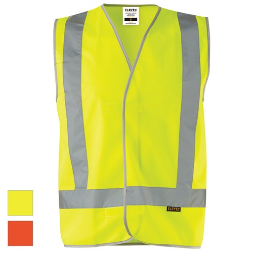 ELEVEN Workwear Day/Night Hi-Vis 'X' Taped Safety Vest