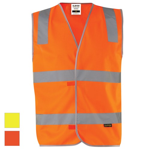 ELEVEN Workwear Day/Night Hi-Vis 'B' Taped Safety Vest
