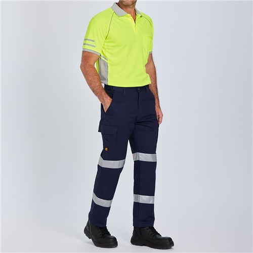 cargo work pants with reflective tape Front
