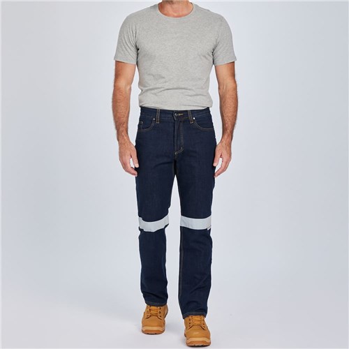 Work jeans with reflective tape lifestyle