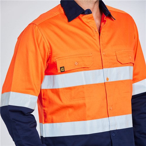 ELEVEN Workwear Evolution Hi-Vis L/S Drill Shirt - Tape