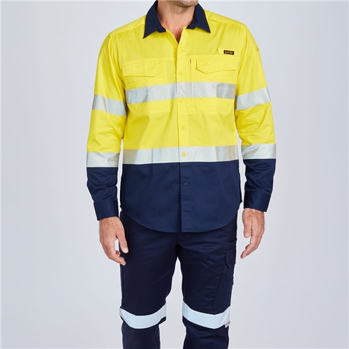 ELEVEN Workwear AntiOdour Taped L/S Shirt - Yellow Lifestyle