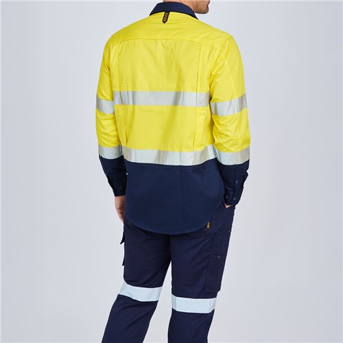ELEVEN Workwear AntiOdour Taped L/S Shirt - Yellow Lifestyle Rear