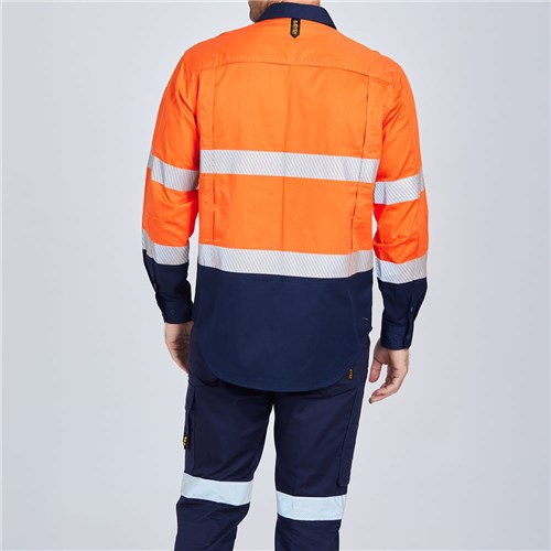 ELEVEN Workwear AntiOdour Taped L/S Shirt - Orange Lifestyle Rear