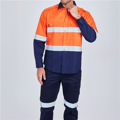 hi vis orange long sleeve shirt Front