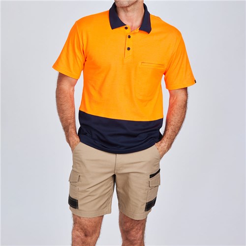 ELEVEN Workwear Spliced Hi-Vis Cotton Back Polo Shirt - Lifestyle