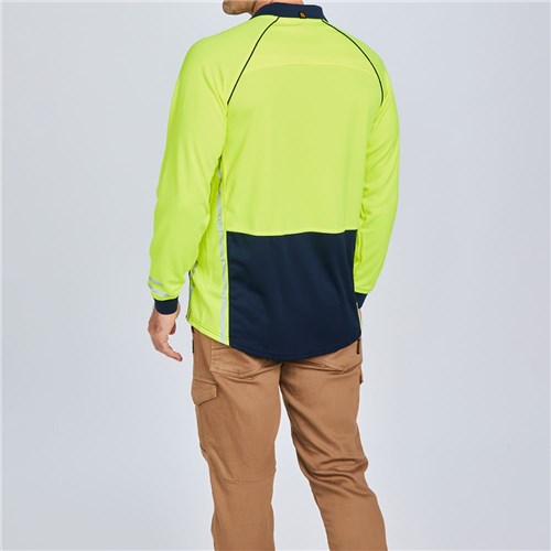 ELEVEN Workwear Spliced Hi-Vis Micromesh Polo Shirt - Lifestyle Rear