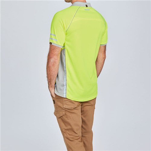 ELEVEN Workwear AEROCOOL Hi-Vis Polo Shirt Lifestyle Rear