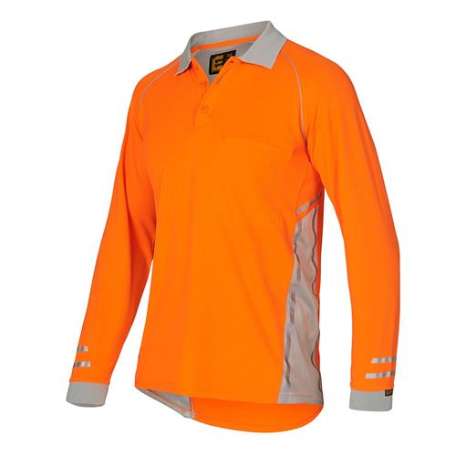 ELEVEN Workwear AEROCOOL Hi-Vis L/S Polo