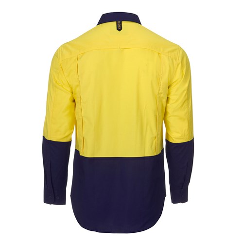 Yellow Hi-Vis Cotton Ripstop Long Sleeve Shirt