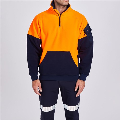 Hi Vis Work Jumpers Orange Front Pocket