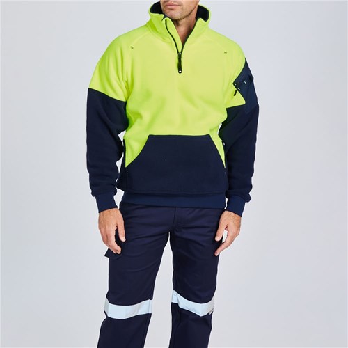 Hi Vis Work Jumpers Yellow Front Pocket