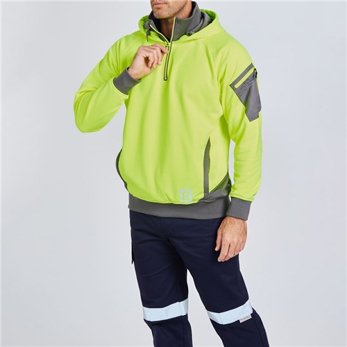 ELEVEN Workwear 1/4 Zip Hi-Vis Hoodie Zipper