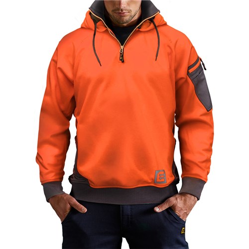 ELEVEN Workwear 1/4 Zip Hi-Vis Hoodie