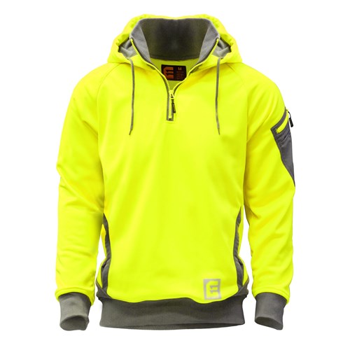ELEVEN Workwear 1/4 Zip Hi-Vis Hoodie