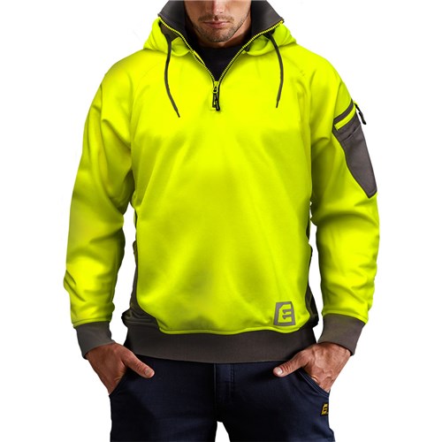 ELEVEN Workwear 1/4 Zip Hi-Vis Hoodie