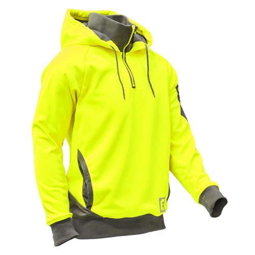 ELEVEN Workwear 1/4 Zip Hi-Vis Hoodie