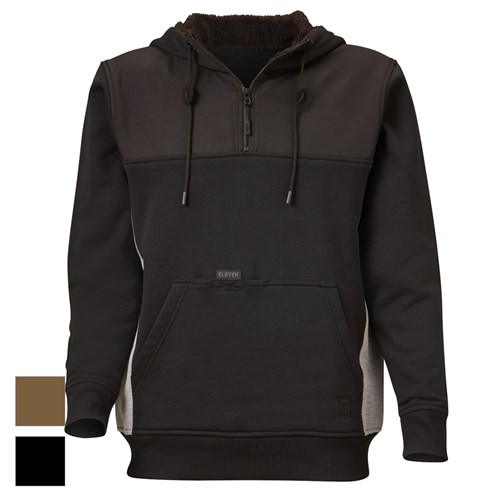 ELEVEN Workwear 1/4 Zip Contrast Panel Hoodie