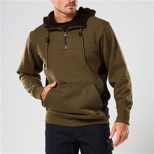 ELEVEN Workwear 1/4 Zip Contrast Panel Hoodie