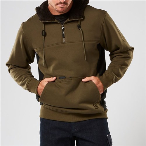 ELEVEN Workwear 1/4 Zip Contrast Panel Hoodie