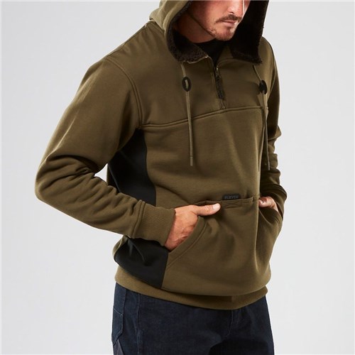 ELEVEN Workwear 1/4 Zip Contrast Panel Hoodie