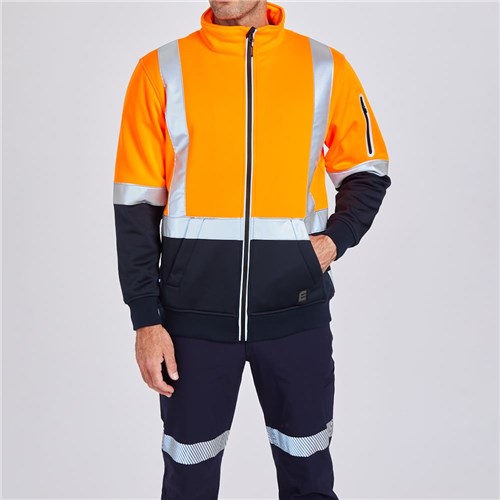 ELEVEN Workwear 'X' Taped Hi-Vis Full Zip Jacket - Lifestyle Front
