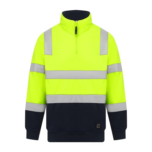 ELEVEN Fleece QtrZip HTape Pullover - Yellow Navy