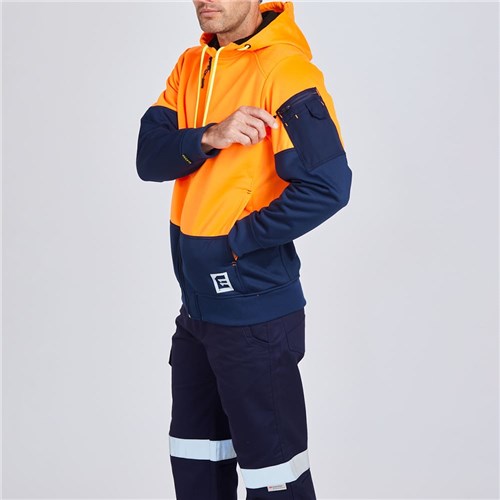 ELEVEN Workwear Evolution Hi-Vis Spliced Hoodie - Orange Lifestyle