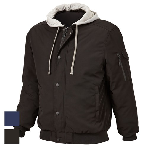 ELEVEN Workwear Quilted Bomber Jacket w/ Detachable Hood