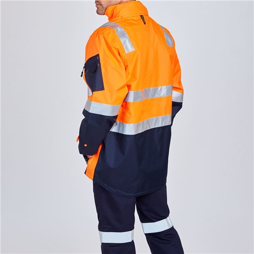 Orange Hi Vis taped waterproof jacket - Rear