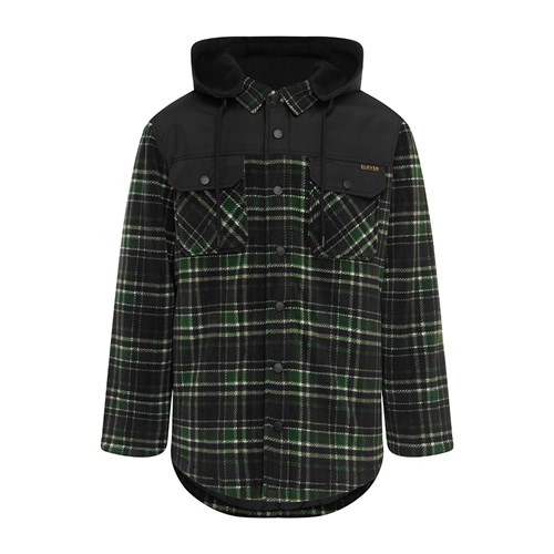 ELEVEN Workwear Polar Fleece Jacket - Black Olive Check