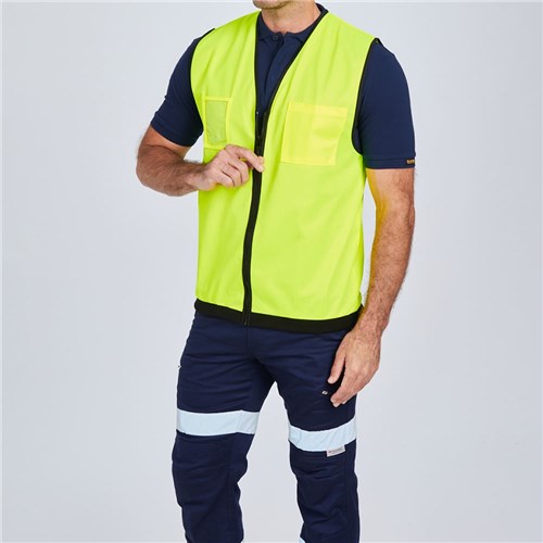 ELEVEN Workwear Day Hi-Vis Zipped Vest Front