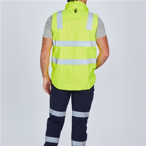 ELEVEN Workwear Waterproof 4-in-1 Jacket - Lifestyle hivis rear