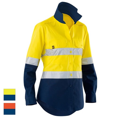 ELEVEN Workwear Women’s AEROCOOL Spliced Hi-Vis Perforated 3M™ 'Hoop' Taped Shirt