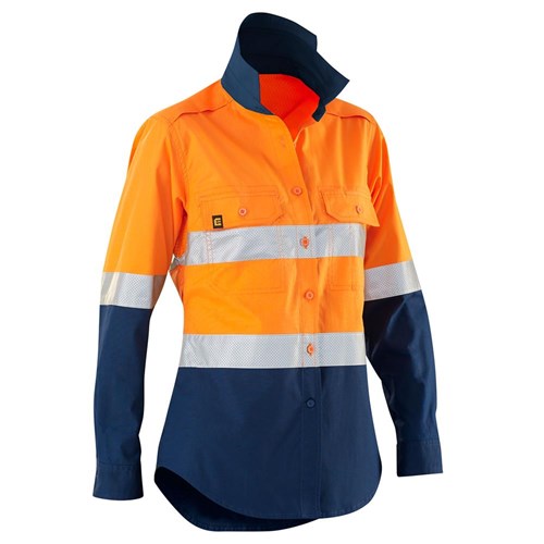 ELEVEN Workwear Women’s AEROCOOL Spliced Hi-Vis Perforated 3M™ 'Hoop' Taped Shirt