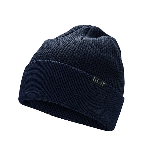 Textured rib beanie - Navy Black