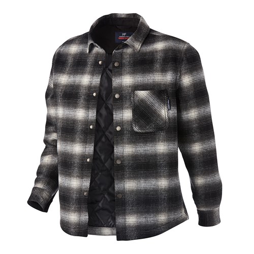 Black and white checked shacket