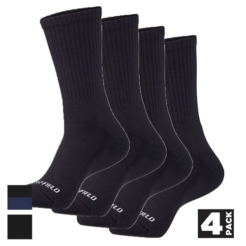 Hammer + Field® Essentials Crew Work Socks - 4 Packs (Black)