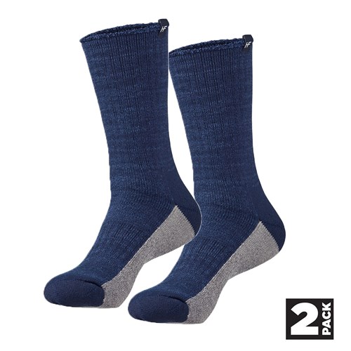 Hammer + Field® Small Crew Xtra Thick Work Socks - 2 Pack ( Navy Marle)