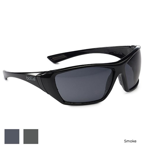 Safety Glasses - Bolle Safety Hustler Safety Glasses - Black Frame Smoke Lens
