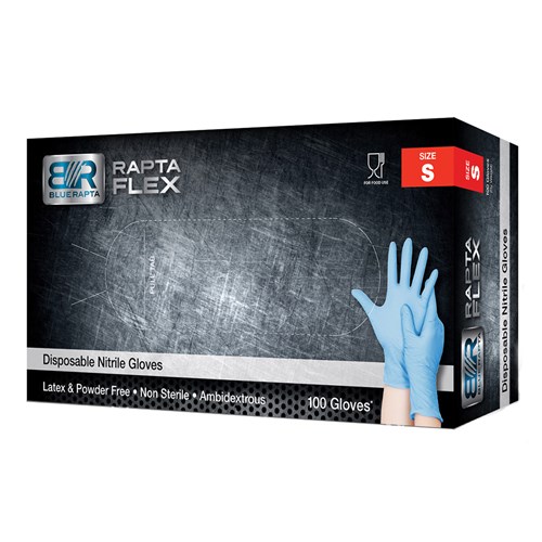 Blue Rapta Glove Blue Disposable Nitrile Glove (Bx 100)