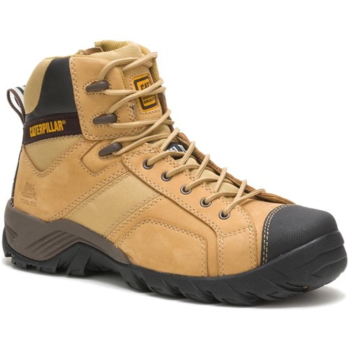 CAT® Footwear Argon Hi Zip Sided Steel Toe Safety Boots - Honey