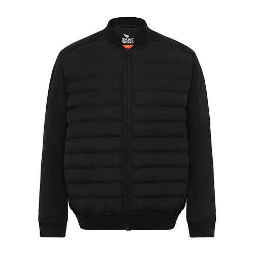 Sa1nt Works Quilted Contrast RibZip Jacket - Black