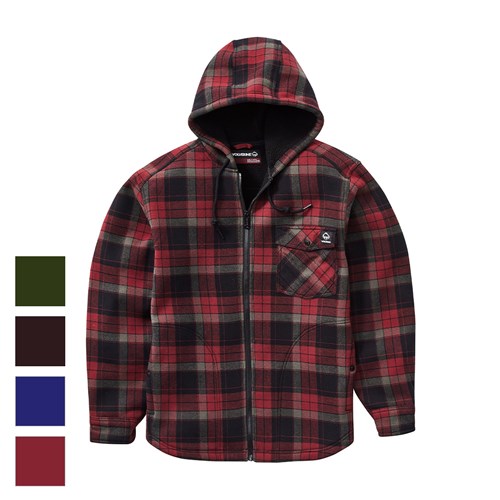 Wolverine Bucksaw Hooded Sherpa Jacket - New Navy Plaid - Garnet Plaid