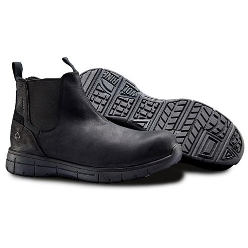 Black Elastic Sided Safety Boots