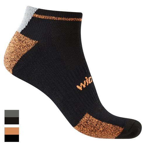 WickTX Reflection Ankle Socks (Black Marle/Hi Vis Orange Marle)