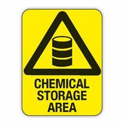 Warning Sign Chemical Storage Area Metal 450x300 346LSM