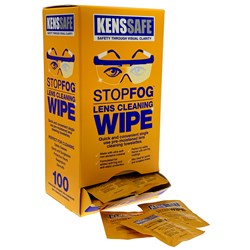 KENSSAFE™ STOPFOG™ Lens Cleaning Wipes (Bx 100) KENSF100